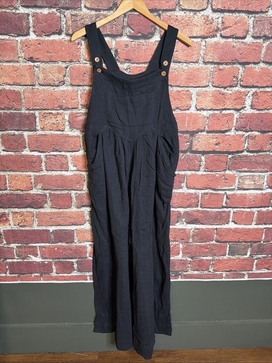 Free People Pants - Free People Sun Drenched Overalls Jumpsuit Large Black NEW NWT Womens Wide Leg